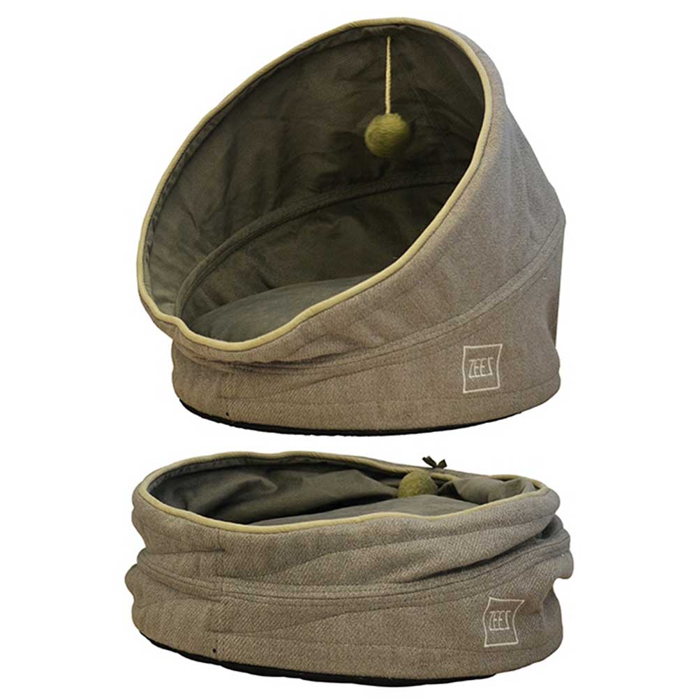 ZeeZ Pop up Pet Cave With Cushion Grey