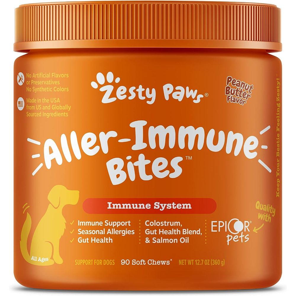 Zesty Paws Apple and Peanut Butter Aller Immune Bites For Dogs