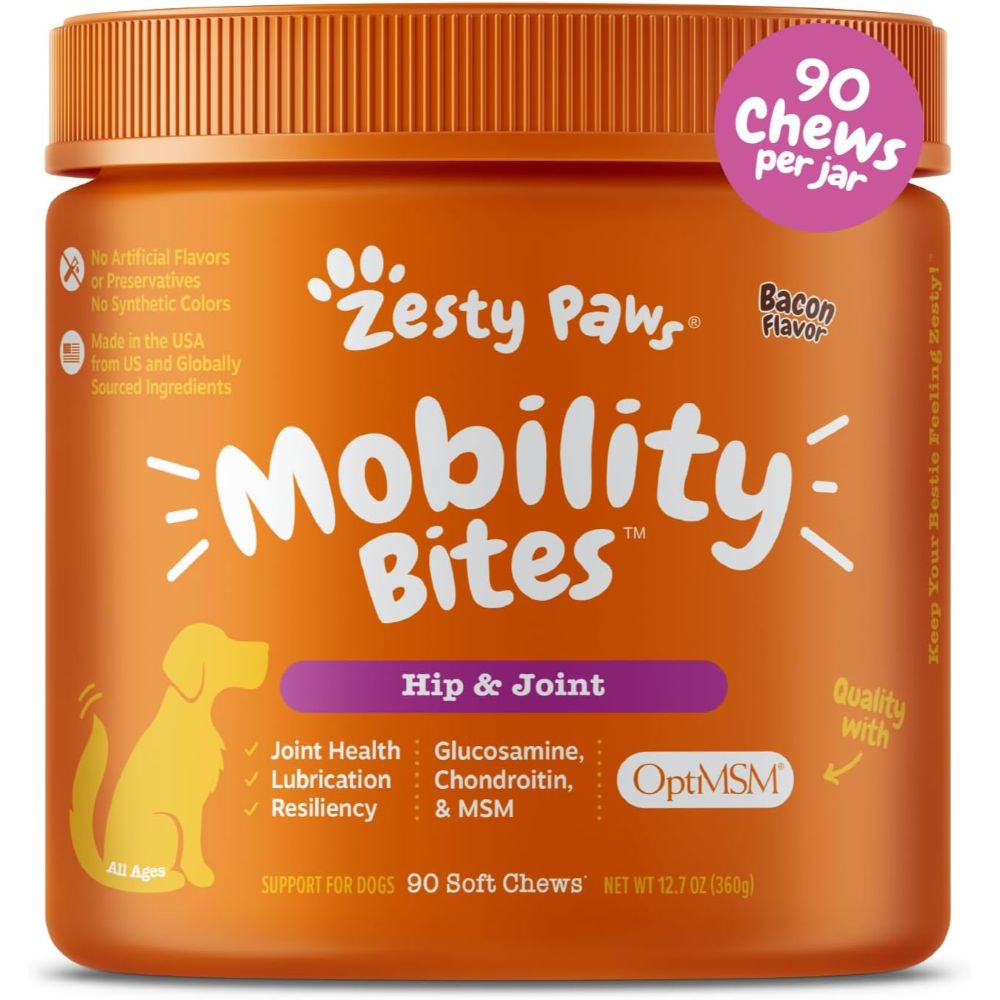 Zesty Paws Bacon Mobility Bites For Dogs