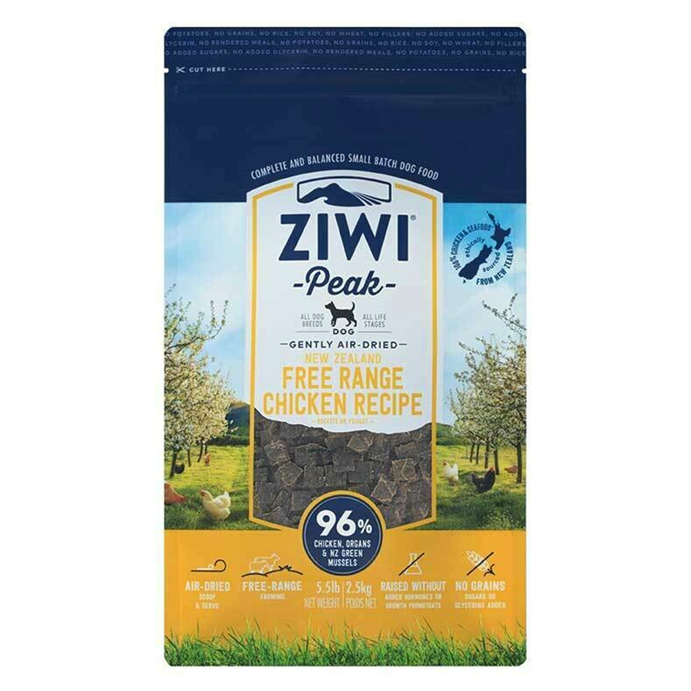 ZiwiPeak Air-Dried Free Range Chicken Recipe Dry Dog Food - 5 lbs (2.5 kg)