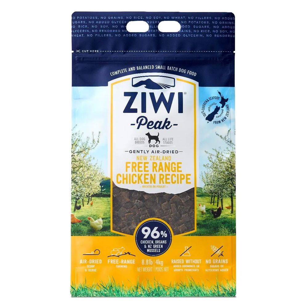 ZiwiPeak Air-Dried Free Range Chicken Recipe Dry Dog Food - 8 lbs (4 kg)