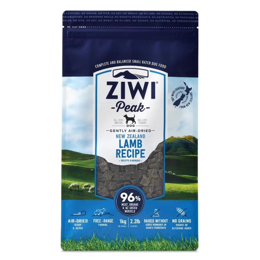 ZiwiPeak Air-Dried Lamb Recipe Dry Dog Food - 2 lbs (1 kg)