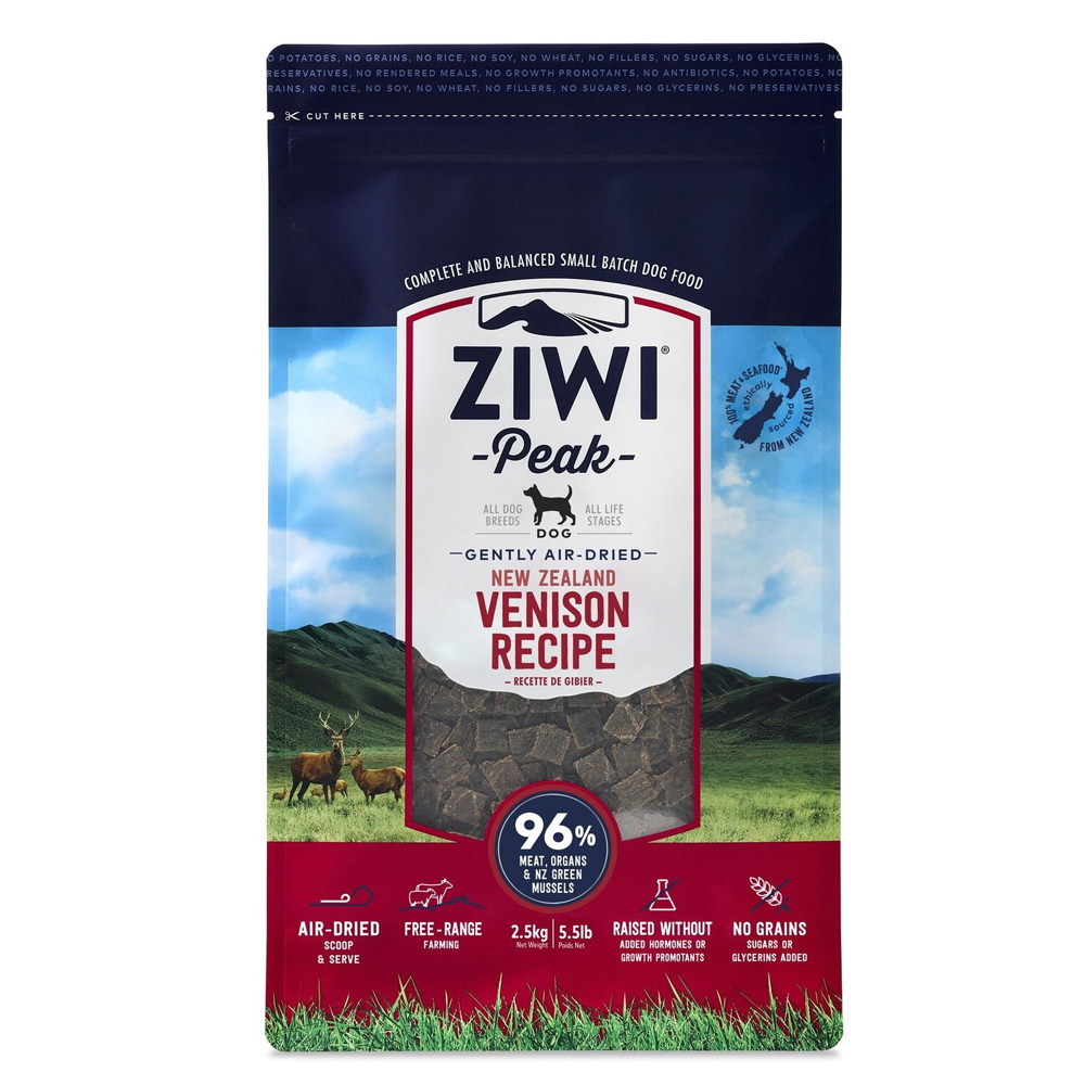 ZiwiPeak Air-Dried Venison Recipe Dry Dog Food - 5 lbs (2.5 kg)