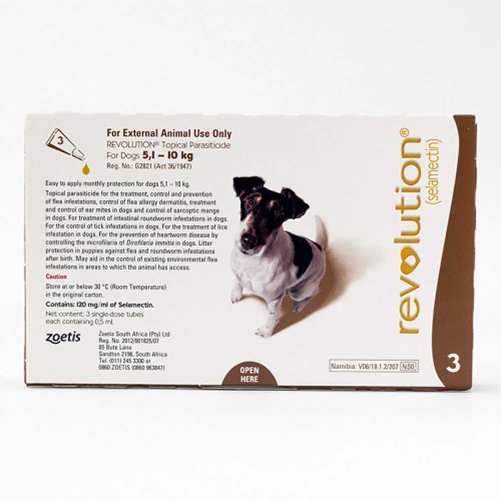 Revolution Flea & Heartworm Spot-on For Dogs 5-10 kg 3 Pack