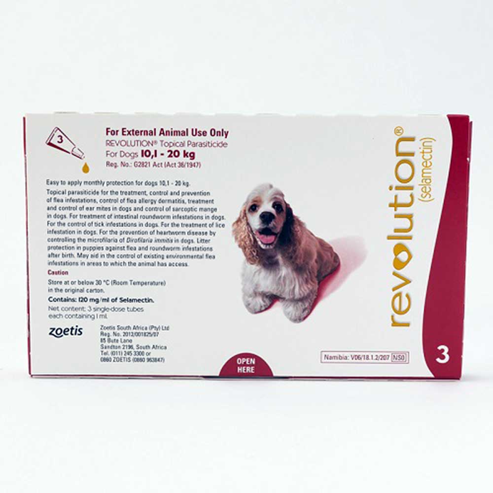 Revolution Flea & Heartworm Spot-on For Dogs 10-20 kg 3Pack