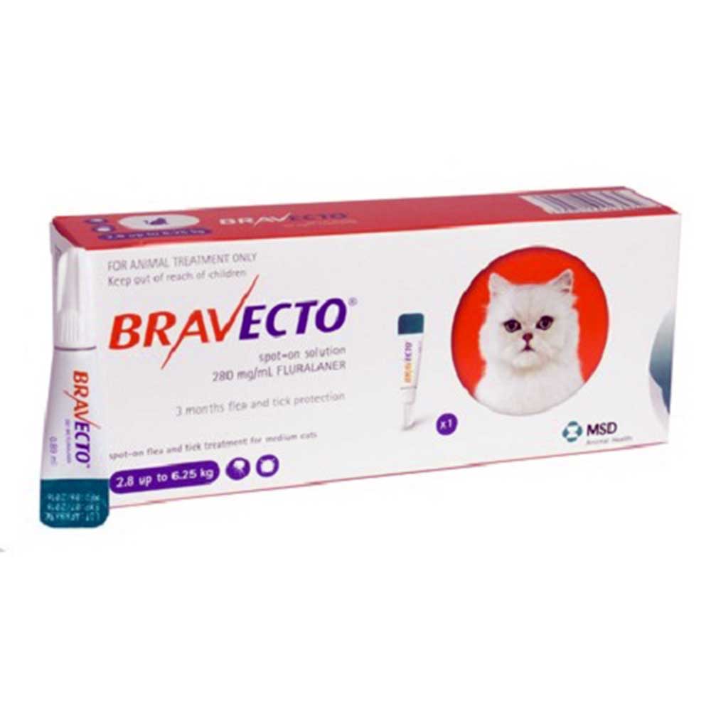 Bravecto 250mg Spot-On Solution For Medium Cats 2.8-6.25 kg (6-14 lbs)