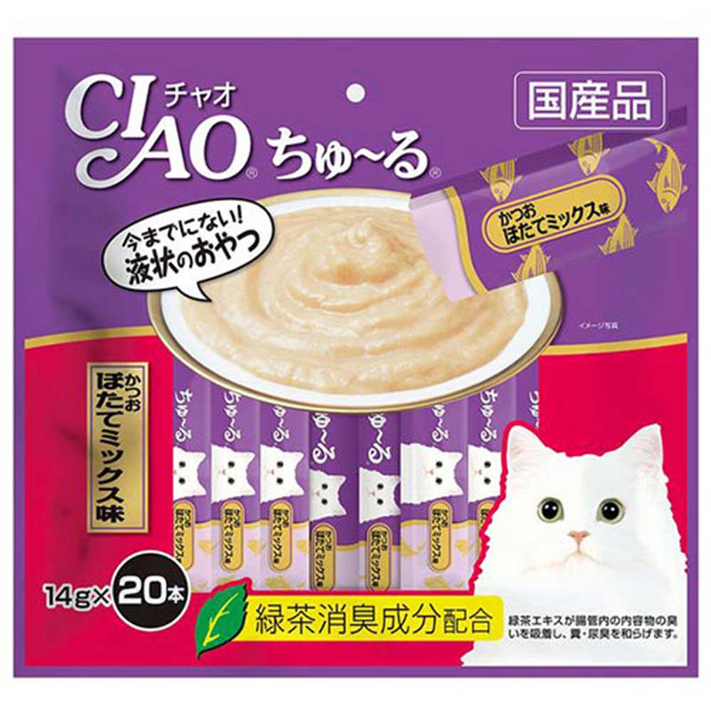 CIAO Churu Tuna And Scallop Flavour Treats For Cat (20 x 14g)