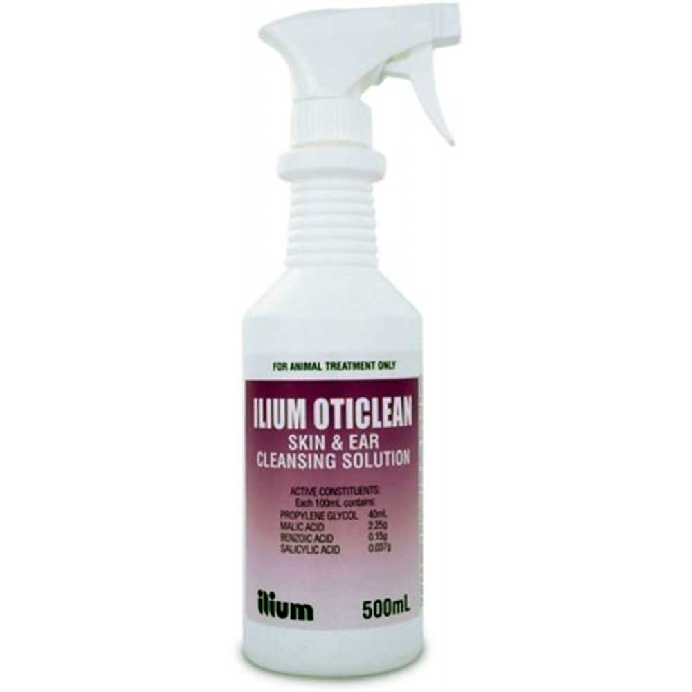 Ilium Oticlean Skin & Ear Clensing Solution for Dogs, Cats & Horses 500 ml