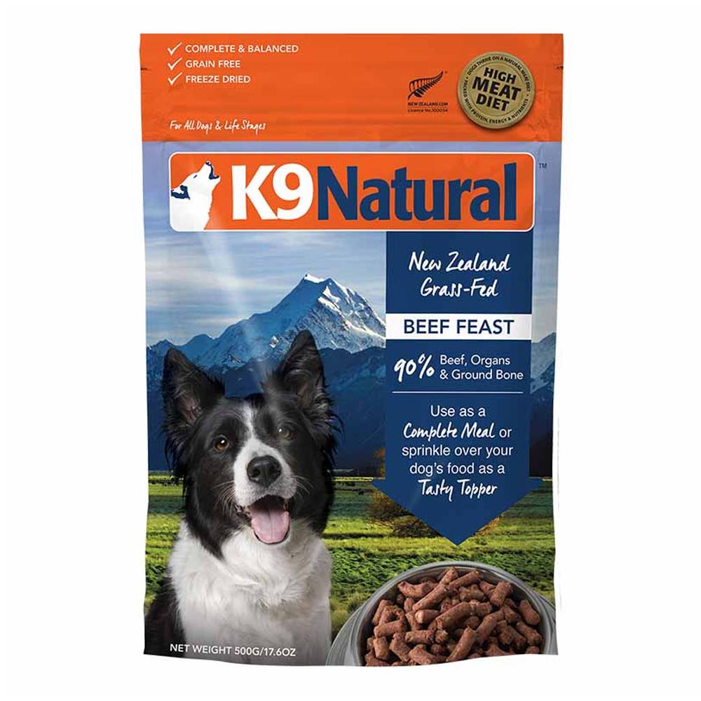 K9 Natural Freeze Dried Beef Feast Dog Food 500 gm (17.6 oz)