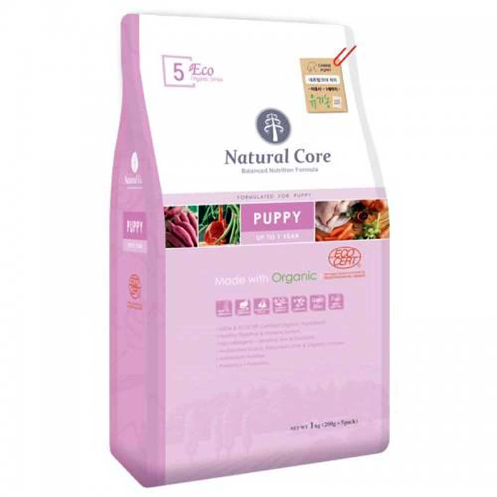 Natural Core Eco 5 Organic Puppy Formula Dry Food 1kg (200g x 5 packs)