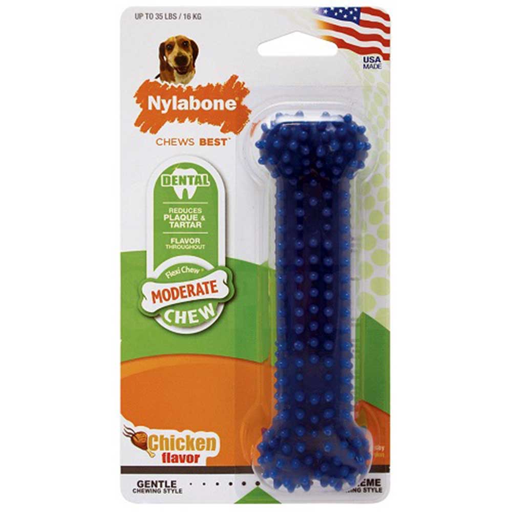 Nylabone Dental Chew Bone Dog Toys Collection Wolf (up to 35 lbs / 16 kg dogs)