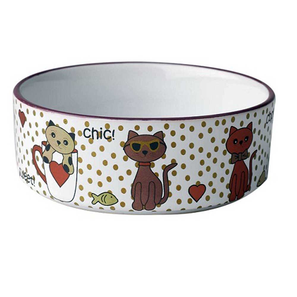 Petrageous Chic Kitty Shimmer Pet Bowl