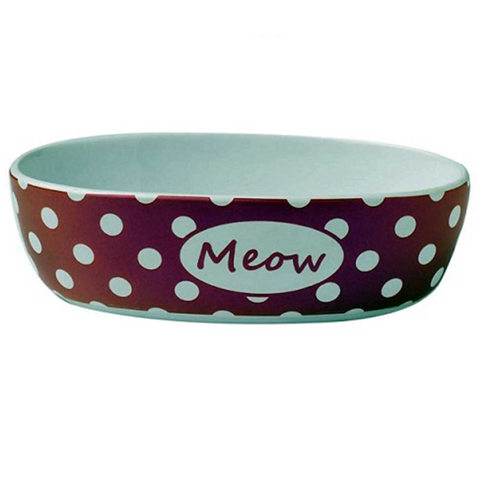 Petrageous 2 Cups Bedazzled Meow Shimmer Oval Shaped Bowls Bronze