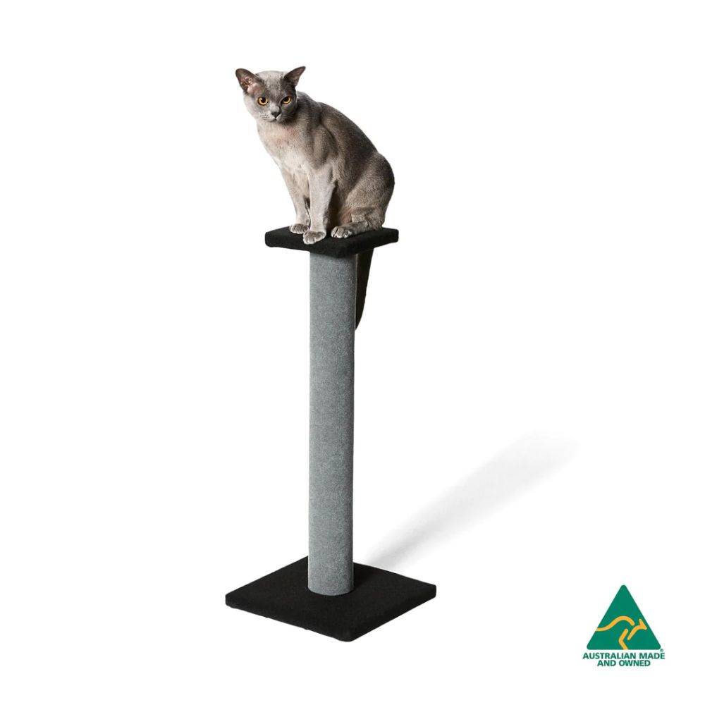 Snooza Cat Scratching Pole with Platform Grey Plain Small