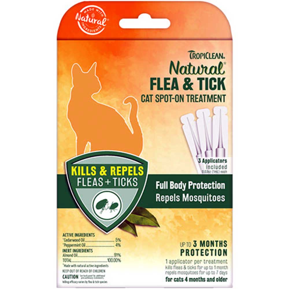 Tropiclean Natural Flea & Tick Spot On Cat Treatment