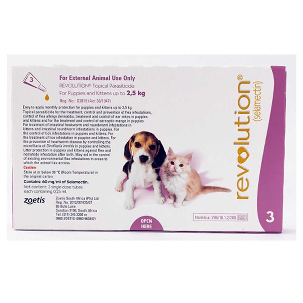 Revolution Flea & Heartworm Spot-on For Puppies & Kittens up to 2.5 kg